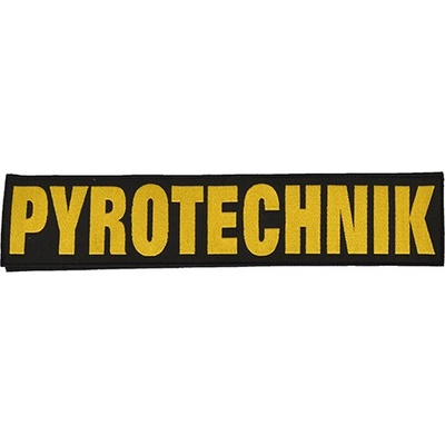 NAVYS Nášivka PYROTECHNIK veľká ČIERNA so žltou niťou