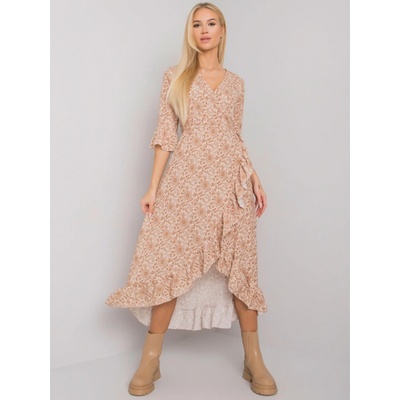 Vzorované midi šaty TW-SK-BI-24502-3.46P beige
