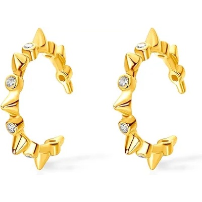 SAVICKI Обеци за уши без дупки Savicki: позлатено сребро, циркони