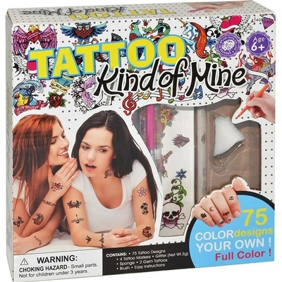 Sada krásy tetovanie s fixami umývateľná s doplnkami