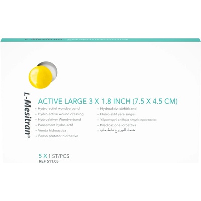 Triticum Exploitatie BV / THEO Manufacturing BV (NLD) L-Mesitran ACTIVE LARGE hydroaktívne krytie na rany 7,5 x 4,5 cm 5ks