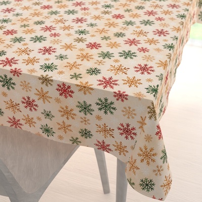 Biante obdélníkový ubrus Leona LN-179 Barevné vločky na béžovém 130x180cm