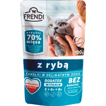 Frendi парченца в деликатен сос с риба за котки, 100 г
