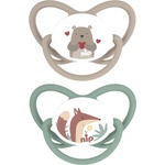 NIP Силиконови залъгалки NIP - Butterfly, Мече и лисица, 0-6 м, 2 броя (140008213105061) - baby
