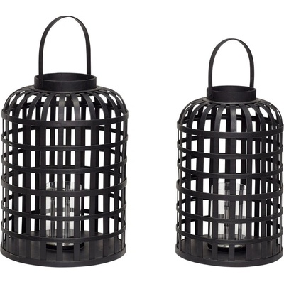 Hübsch Комплект от 2 черни бамбукови фенера Bamboo Garo Grid - Hübsch (030605)