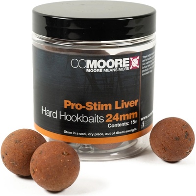 CC Moore Tvrdené boilies Pro-Stim Liver Hard Hookbaits 24mm 15ks