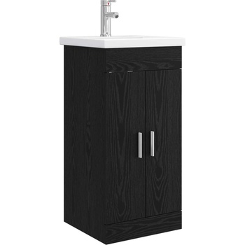 vidaXL Баня с мивка Черен дъб 42 x 40 x 84, 5 см Инженерна дървесина (890673)