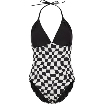 Image 1 of SoulCal Дамски бански костюм SoulCal Halter Swimsuit Womens - Black Check