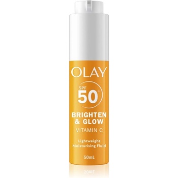 Olay Vitamin C Brighten & Glow хидратиращ флуид с ниацинамид SPF 50+ 50ml