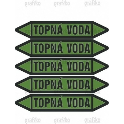 Grafiko | Topná voda - Materiál fólie s ochrannou laminací, Rozměr aršík 5ks šipka 350x52mm