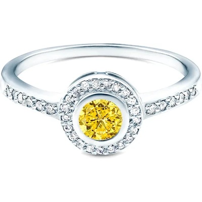 SAVICKI Годежен пръстен savicki: бяло злато, жълт сапфир