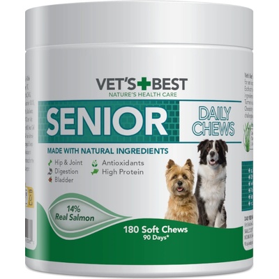Vets Best Senior Daily Chews losos 400 g (180 žuvacích tabliet)