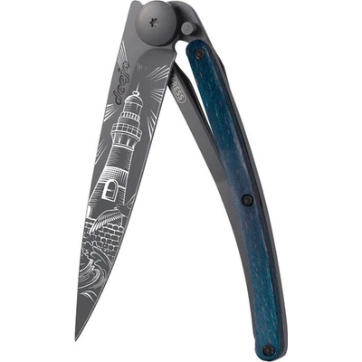 Deejo 1GB168 Tattoo BLACK BLUE BEECH Ultraľahký so rúčkou z modro moreného bukového dreva