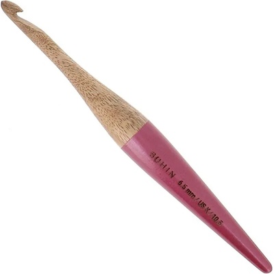 Háček na háčkování Bohin mangové dřevo různé velikosti Velikost: 6,5 mm fuchsia