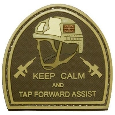 WARAGOD Nášivka 3D Keep Calm and Tap Forward Assist Carved coyote 5cm