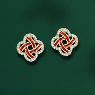 JAY náušnice se zirkony Liliana JAY-0069-EN17680 Červená