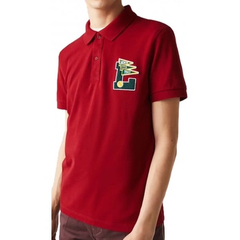 Lacoste Мъжка тениска с якичка Lacoste Men’s Regular Fit L Badge Cotton Piqué Polo Shirt - Червен