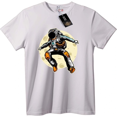NOONEBRAND Тениска Танцуващ Астронавт Луна - 2XL, White