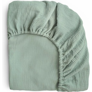 Mushie Бебешки муселинов чаршаф с ластик Mushie - 40 x 100 cm, Small Roman Green (004459) - ozone