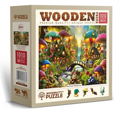 Wooden City - Puzzle Mushroom Wonderland wooden - 1 000 piese