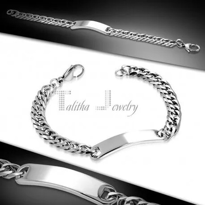 Talitha Мъжка гривна с плочка за гравиране