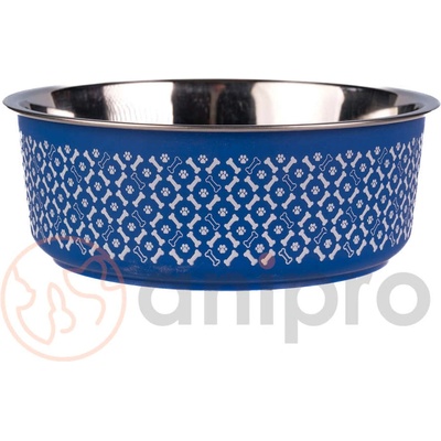 Anipro Alpha Fusion - Метална купа за храна и вода за кучета и котки, синя 13.5 см, 0.4 л