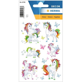Herma Самозалепващи се етикети Еднорози, 3 листа (1540100173)