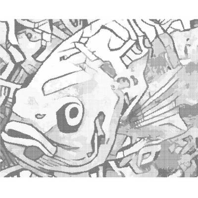 ZUTY Bodkovanie - GRAFFITI RYBA Rámovanie: bez rámu a bez vypnutia plátna, Rozmer: 40x50 cm