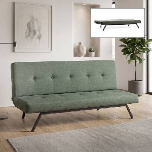 TopMebel Тапициран троен диван-легло Zola TopMebel в зелен цвят 180x64x78cm