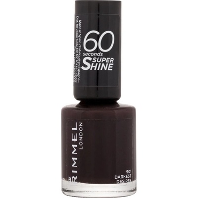 Rimmel London 60 Seconds Super Shine lak na nehty 900 Rita´s Black 8 ml