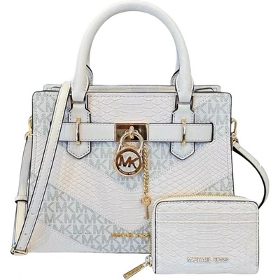 Michael Kors kabelka Hamilton small krémová multi a peněženka MK Limited edition