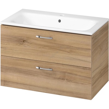 Cersanit S801-539 - Стенно окачен шкаф за баня с умивалник NIKO 80x45 см орех (CS0193)