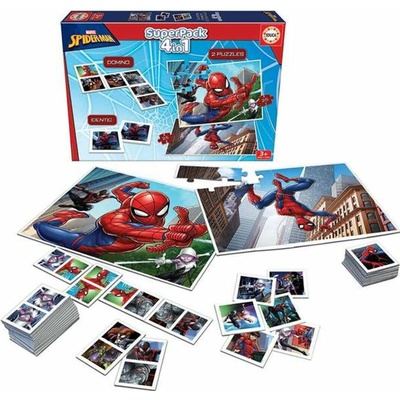 Superpack 4v1 Spider-man Educa domino pexeso a 2 puzzle s 25 dielikmi