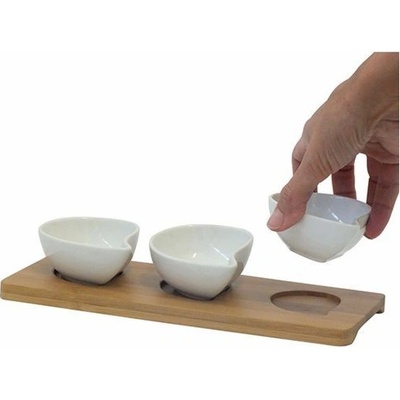 Kela KL-12260 Servírovací misky PHILIPA 4ks porcelán/bambus