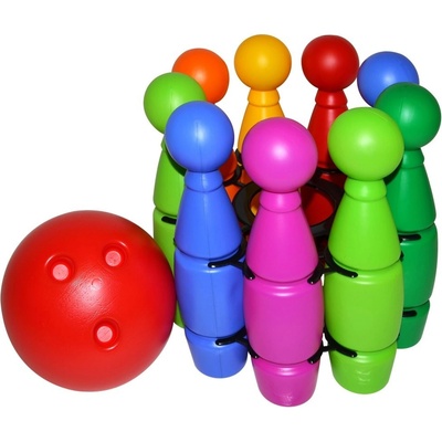 Teddies Kuželky plastové 23 cm 9 ks