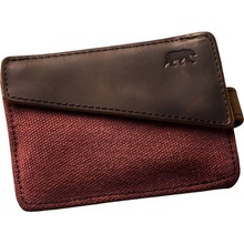 Alaskan Maker Látková mini vintage peněženka s kůží Handy Burgundy