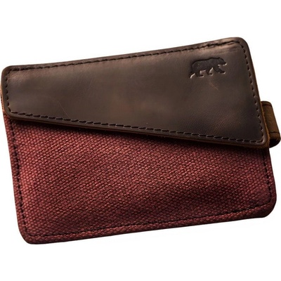 Alaskan Maker Látková mini vintage peněženka s kůží Handy Burgundy