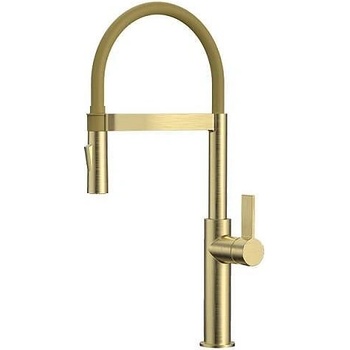 Inter Ceramic Стоящ смесител за кухня, Inter Ceramic, ICF 7169184BRUSH GOLD, с висок чучур (7169184BRUSH GOLD)