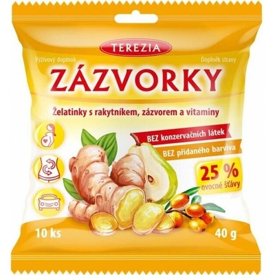 TEREZIA Zázvorky želatinky s rakytníkem, zázvorem a vitaminy 10 kusů