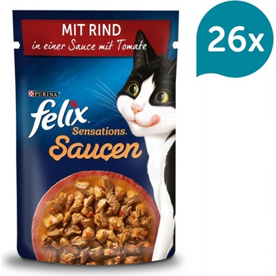 Felix Sensations hovězí maso s rajčaty v omáčce 26 x 85 g