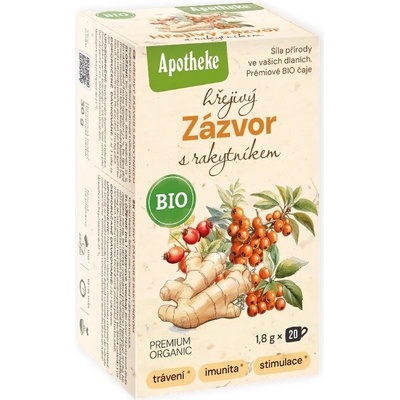 Aphoteke Čaj Hřejivý zázvor s rakytníkem BIO 36 g