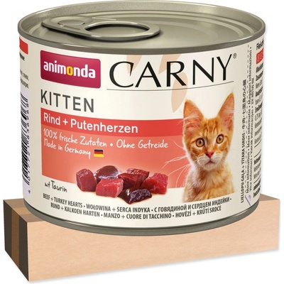 Animonda Carny Kitten hovädzie mäso morčacie srdce 6 x 200 g