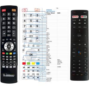 GENERAL STRONG 43UC6433, 32HC4432, 32HC4433, 40FC4433, 43UC6433, 50UC6433, 65UC6433 - съвместимо дистанционно управление на марката General (43UC6433, 32HC4432, 32HC4433, 40FC4433, 43UC6433, 50UC6433, 65UC643 Дистанционно