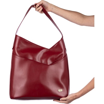 Lovemusic dámská kabelka City Shopper se zipem Cherry Red Vínová