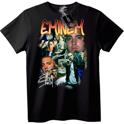 NOONEBRAND Тениска Eminem колаж - 2XL, White
