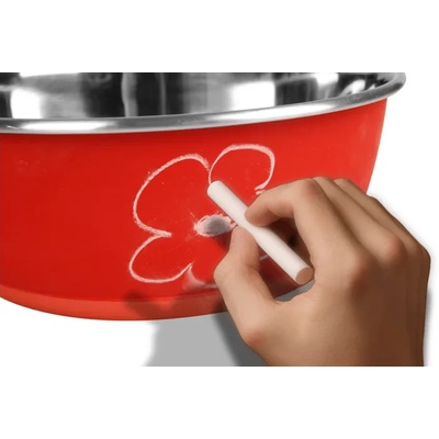 Flamingo Writable Bowl red - Метална купа за храна и вода за кучета, 350 мл. - червена