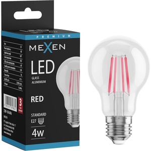 Mexen Vintis LED филамент крушка E27, A60, 4W, 55 lm, червена - L150-E27-04XX-45 (L150-E27-04XX-45)