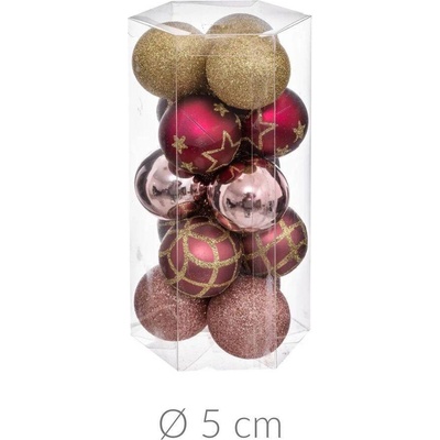 Atmosphera Sada vánočních ozdob z umělé hmoty 5 cm 15 kusů vícebarevná