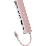 ADAM elements Casa Hub A03 - USB-C хъб с 2 USB изхода, HDMI порт, VGA порт и четец за карти памет за устройства с USB-C порт (розово злато) (AAPADHUBA03RG-1)