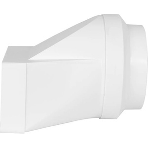 Dalap PVC редуктор от кръгла към правоъгълна тръба Ø 125 мм / 220x90 мм, хоризонтален (971)